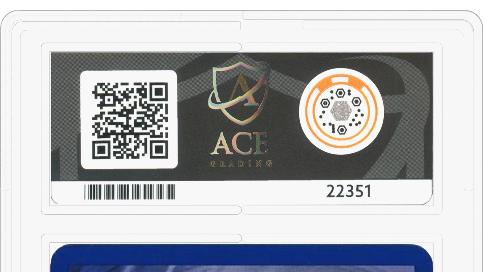 Back of label with holofoil logo